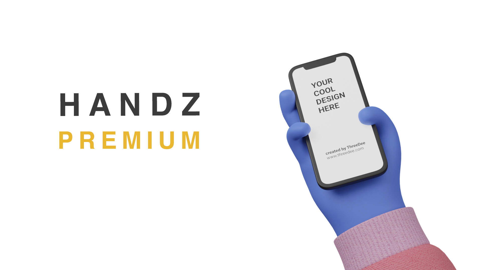 Showcase of free library of 3D hands