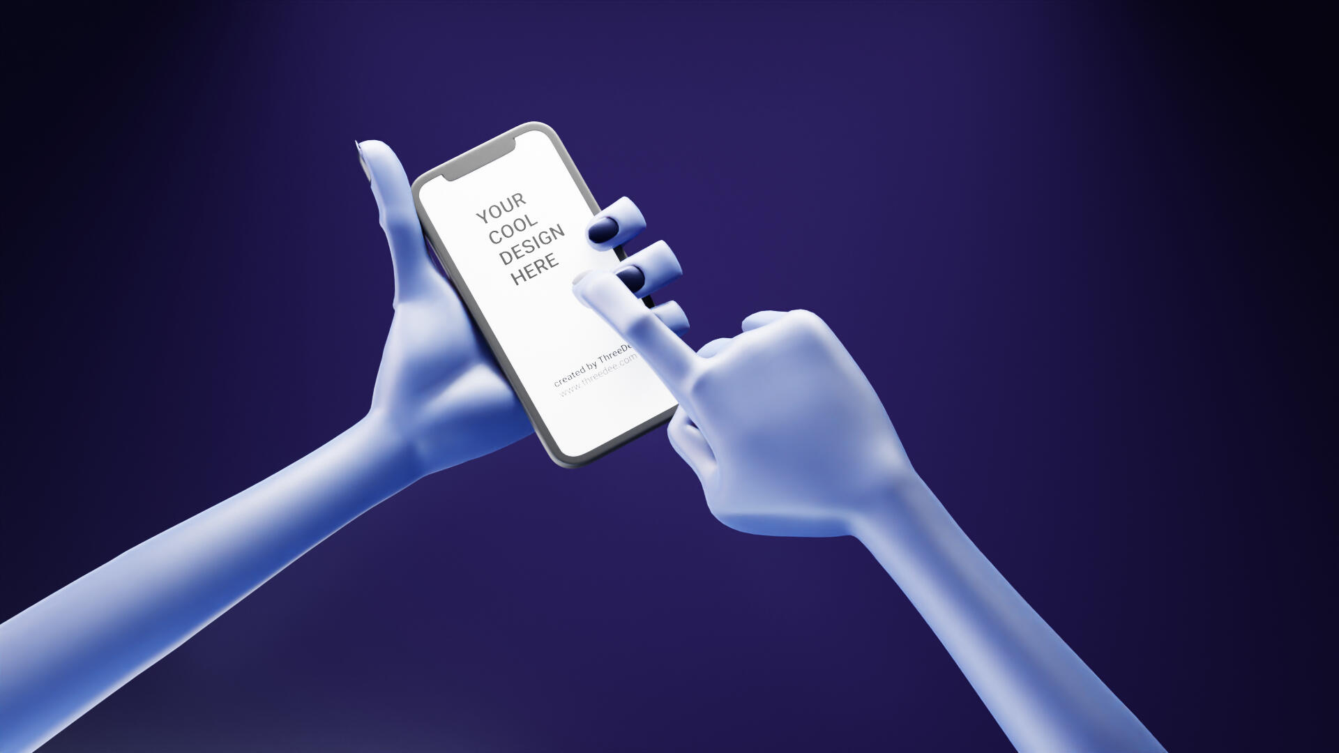 Showcase of library of 3D hands monster 3D hand