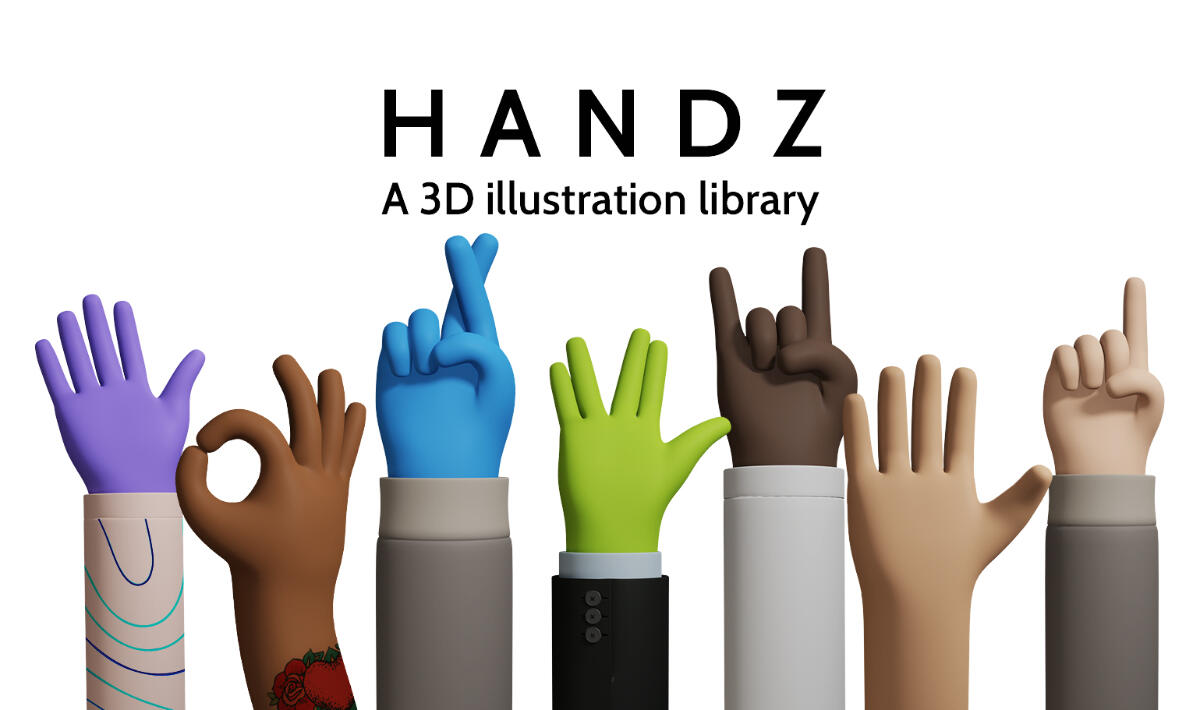 Handz Design Free 3D hand models illustrations | HANDZ